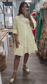 Yellow Drop Waist Dress