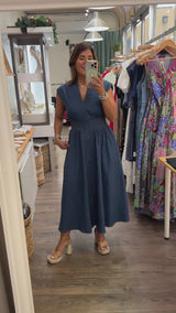 Denim Smocked Waist Dress