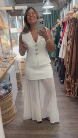 Ivory Vest & Skirt Set