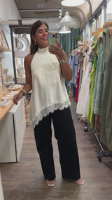 Ivory Asymmetrical Hem Top