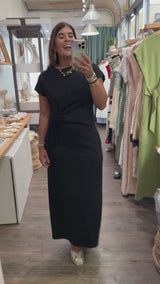 Black Front Knot Dress