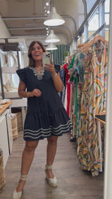 Navy Drop Waist Dress