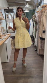 Yellow Stripes Cinched Waist Top