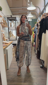 Boho Print Halter Jumpsuit