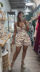 Zebra Print Back Detail Romper