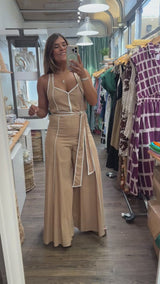 Camel Wide Leg Jumpsuit
