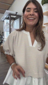 Oatmeal Contrast Top