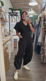 Black V-Neck Jumpsuit