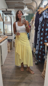 Yellow Polka Dots Wrap Around Skirt