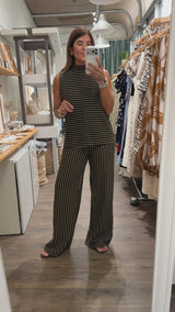 Black/Brown Top & Pant Set