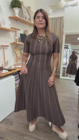 RE-STOCK Mocha Contrast Stitch Dress