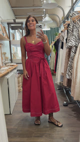Cranberry Contrast Stitch Dress