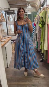 Blue/Brown Stripes Dress