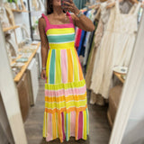 Rainbow Maxi Dress - Peplum Clothing