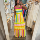 Rainbow Maxi Dress - Peplum Clothing