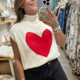 Red Heart Knitted Top - Peplum Clothing