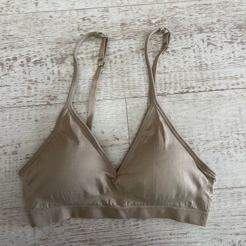 Taupe Seamless Bra Regular - Peplum Clothing