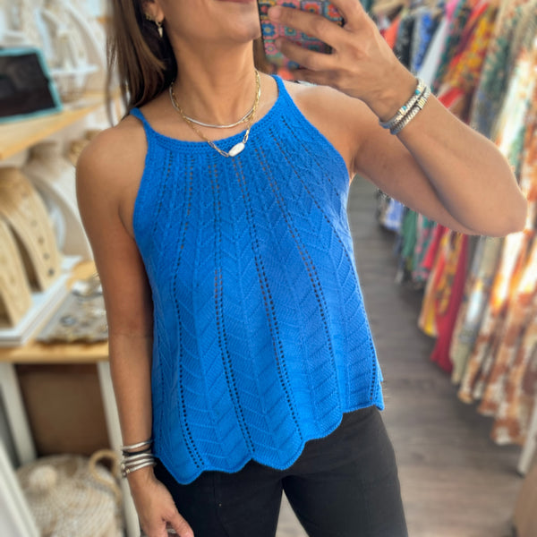 Blue Knitted Top - Peplum Clothing