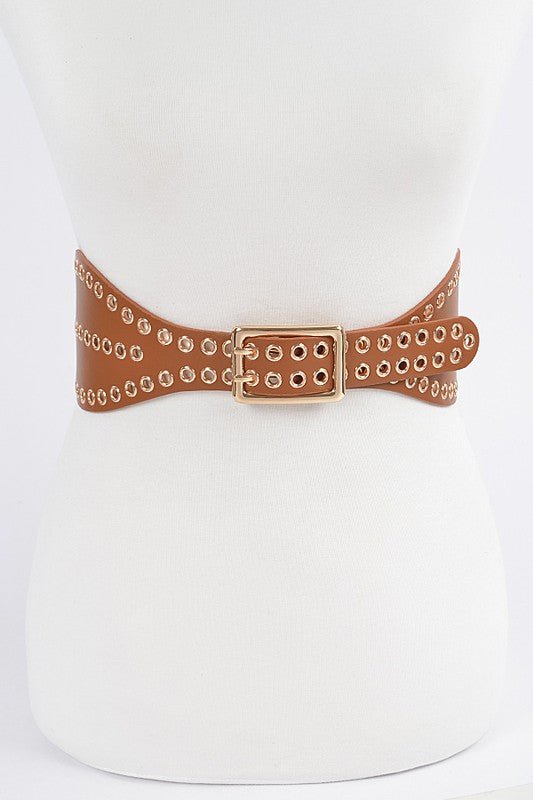 Eyelet Waist Belt - Peplum Clothing