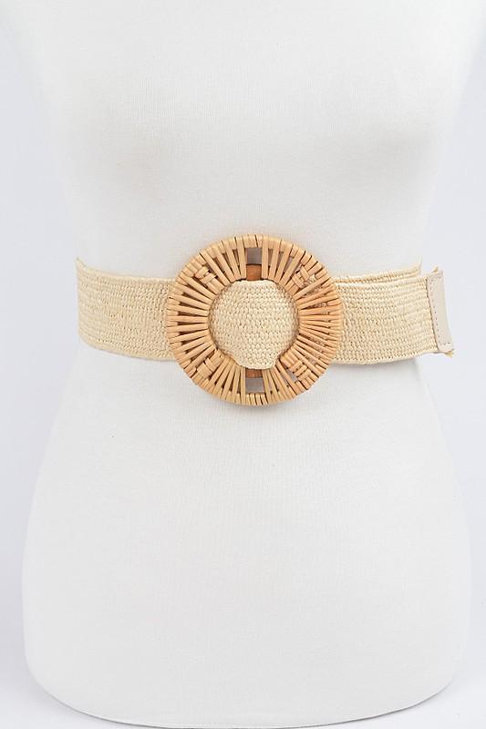 Handmade Bamboo Stretch Straw Belt - Peplum Clothing