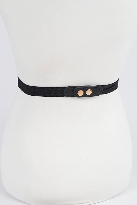 Metal Linked Buckle Elastic Belt - Peplum Clothing