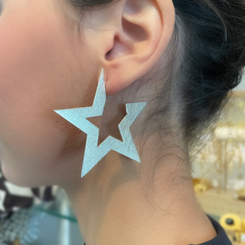 Silver Star Earrings - Peplum Clothing